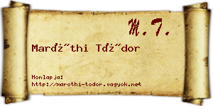 Maróthi Tódor névjegykártya
